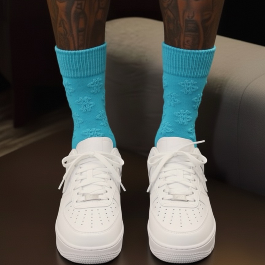 Turquoise Money Socks