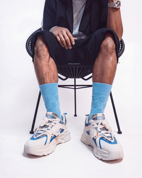 Sky blue Money Socks lifestyle