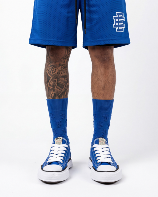 Royal blue Money Socks lifestyle